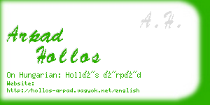 arpad hollos business card